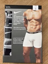Image of Nike Men's Boxer Shorts Underwear 3 Pack, White/Grey/Black, Size M