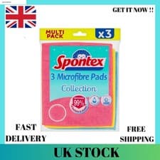 Image of 3 x Spontex Microfibre Pads Super absorbent Sponge Centred