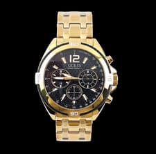 Image of New GUESS Black & Gold Tone Surge Chronograph Unisex Watch