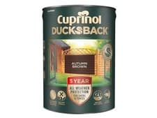 Image of Cuprinol Ducksback 5 Year Waterproof for Sheds & Fences Autumn Brown 5 litre