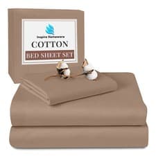 Image of 2 PACK Egyptian Cotton Flat Sheet TC 400 Bed Sheets Single Double King Size