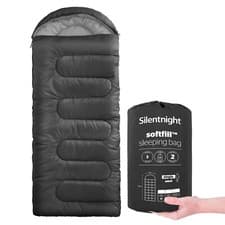 Image of Silentnight Sleeping Bag Adult Camping Outdoor 3 Season Single Blue Black Purple