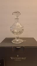 Image of Waterford Lismore Tall Footed Crystal Perfume Bottle & Stopper 6.5" New