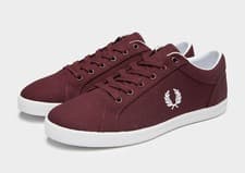 Image of Fred Perry Baseline Ox Blood Canvas Trainers UK 7 **Brand New In Box**