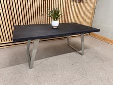 Image of Gallery Direct Newington Dining Table, Black, Metal Leg, 180cm (RRP £1669.95)