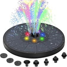 Image of Solar LED Fountain With 6 Nozzles Solar Powered Fountain Effortless Installation