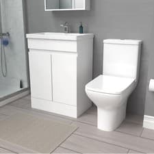 Image of Nes Home 600mm White Basin Vanity & Rimless Close Coupled toilet