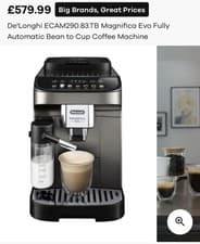 Image of De'Longhi ECAM290.83.TB Magnifica Evo Bean to Cup Coffee Machine 15 bar Black