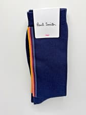 Image of Paul Smith Navy 'Artist Stripe' Vertical Mens Socks *Made in England*