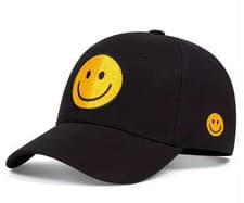 Image of Happy Smiley Face Embroidered Baseball Cap Unisex Hat Headwear Men Women Emoji