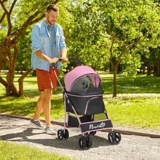 Image of Detachable Pet Stroller 3 In 1 Dog Travel Carriage Foldable Carrying Bag Red