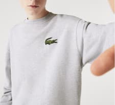 Image of Lacoste Mens Loose Fit Fleece Sweatshirt in Grey Chine. C89