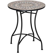 Image of Outsunny 60cm Mosaic Round Bistro Table Outdoor Garden Side Table, Green