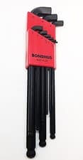 Image of Bondhus 9pc Metric Stubby Ball End Hex Allen Key Set SBLX9M