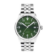 Image of Accurist Aviation 41mm Mens Round Silver Analogue Watch with Silver Bracelet