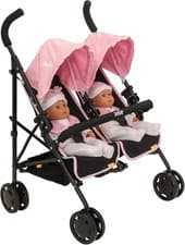 Image of Joie Aire Twin Pushchair | Childrens Double Stroller Pram In Black & Pink | Chi