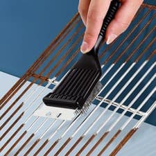 Image of Stainless Steel Grill Brush - 8 Inch, Plastic Handle, for Deep BBQ Cleaning