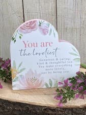 Image of Widdop Standing Heart Plaque - You Are The Loveliest