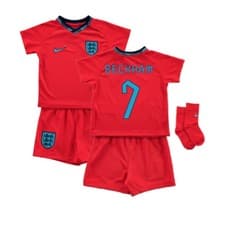 Image of Toddlers Football Baby Kit Red 2022-2023 England Away Beckham 7 Infants Set
