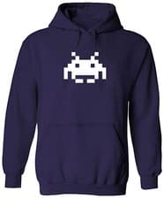 Image of Space Invader 8 Bit Retro Hoodie Sweater Pullover Graphic Custom Cute Gift Alien