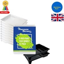 Image of Professional 9-Inch Paint Tray with Deep Pockets & Quick-Change Liners - 12-Pack