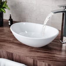Image of Bathroom Basin Sink Hand Wash Counter Top Wall Mounted Hung Ceramic