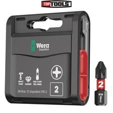 Image of Wera 05057752001 Bit-Box 15 Impaktor PH2 25mm Phillips Screwdriver Bits 15 Pcs