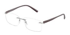 Image of Starck SH 2056T rimless glasses in 0003 grey + Starck spectacle case and cloth