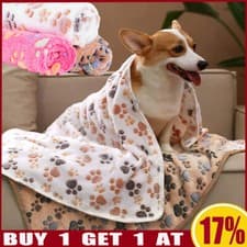 Image of Large Pet Dog Cat Puppy Kitten Blanket Soft Warm Fleece Bed Mat Cushion Washable