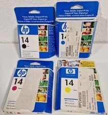 Image of HP 14 Ink Cartridge Bundle Black Yellow Cyan Magenta Genuine Expired