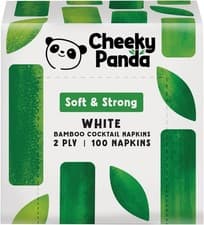 Image of The Cheeky Panda Bamboo Paper Disposable Napkins | Pack of 100 White Cocktail N