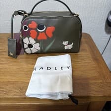 Image of Brand New Radley Floribunda - Small Ziptop Crossbody Bag pine needle - RRP £219