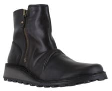 Image of Womens Fly London Mon Wedge Heel Zip-Up Chelsea Leather Ankle Boots Sizes 4 to 8