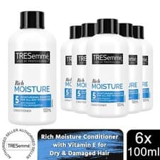 Image of Tresemme Moisture Rich Conditioner with Vitamin E for Damaged Hair 100ml, 6 Pack