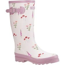 Image of Cotswold Wildflower Tall Pink Rubber Female Patterned Wellingtons