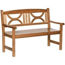 Image of Outsunny 2-Seater Wooden Garden Outdoor Patio Loveseat For Yard, Lawn, Natural