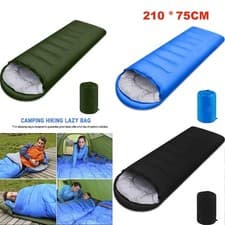 Image of Single Sleeping Bag Waterproof Outdoor Camping Hiking Envelope Zip Spring Summer