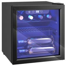 Image of HOMCOM 12 Bottle Wine Cooler, 4-16°C Under Counter Drinks Beer Wine Fridge