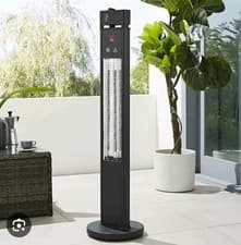 Image of Floor Standing Patio Heater in Black Outdoor Exterior Lights