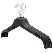 Image of The Hanger Store™ Non-Slip Black Plastic Coat Clothes Hangers for Tops & Shirts