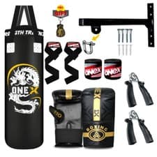 Image of 3ft Junior Boxing Punch Bag Filled Set MMA Kickboxing Home Training Gym