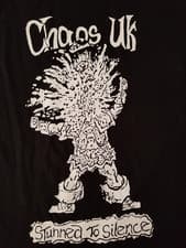 Image of CHAOS UK Stunned To Silence T-Shirt Hardcore Punk Band Merch Tee UK RAW