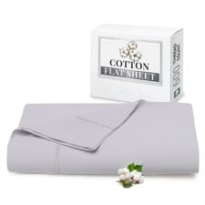 Image of Luxury Egyptian Cotton 600 TC White Flat Sheet Bed Linen Sheets Smooth Bedding