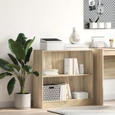 Image of WALPLUS Bookshelf Sonoma Oak 80x24x75 cm Engineered Wood Storage Unit