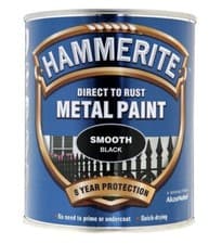 Image of Hammerite WITH FREE LID CLIPS- Smooth Direct To Rust Metal Paint - 250ml