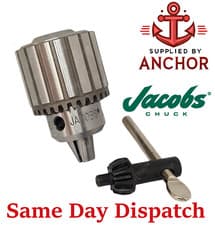 Image of Jacobs Drill Chuck 0-10mm Capacity Plain Bearing Chuck Mount 1/2x24 8859