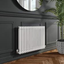 Image of White Horizontal 2 Column Traditional Radiator 600 x 830mm - Nambi