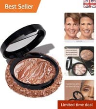 Image of Paraben-Free Baked Bronzer Powder in Medium for Effortless Sun-Kissed Radiance