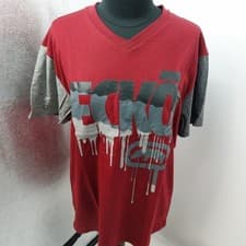 Image of Mens Ecko Unltd T Shirt Color Block Size XL Crew Neck True Red Marled