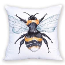 Image of Soft Velvet Feel Bumble Bee Cushion 45x45cm Choose Cover Only Or Filled Cushions